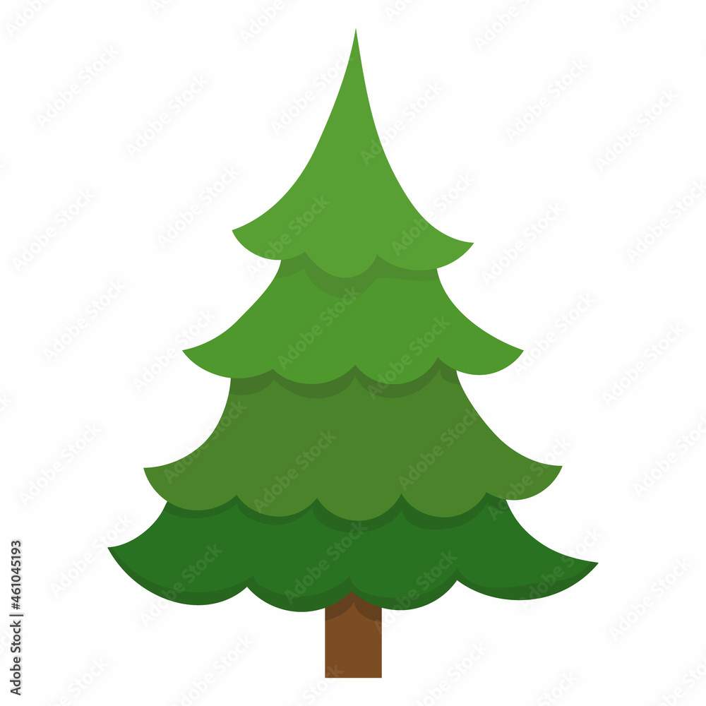 green tree in flat style, isolated green tree in flat style, isolated