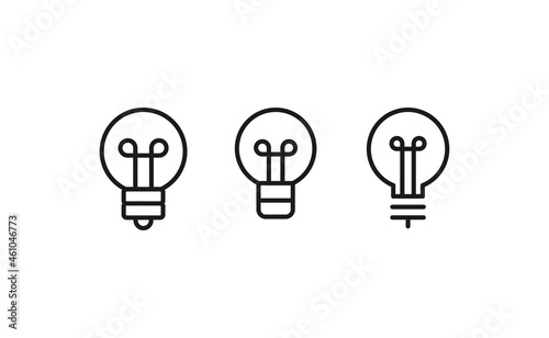 Idea symbol. Electric lamp vector icons. Light bulbs.