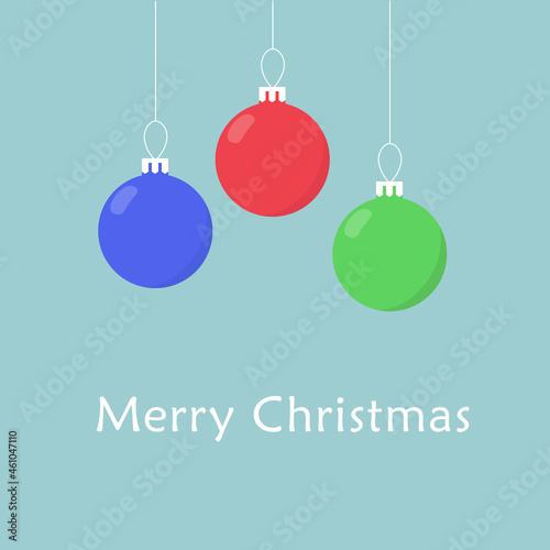 Cute colorful Christmas balls. Idea for card