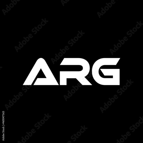 ARG letter logo design with black background in illustrator, vector logo modern alphabet font overlap style. calligraphy designs for logo, Poster, Invitation, etc.