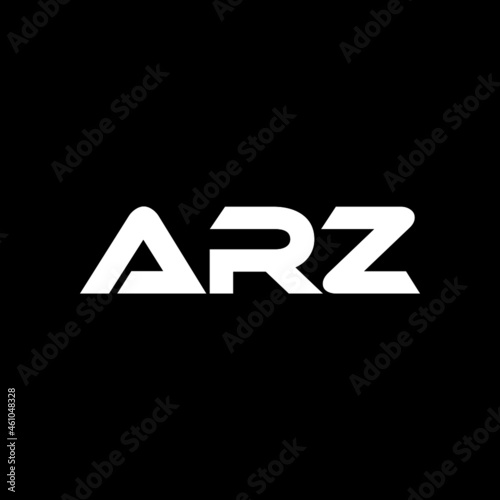 ARZ letter logo design with black background in illustrator, vector logo modern alphabet font overlap style. calligraphy designs for logo, Poster, Invitation, etc.