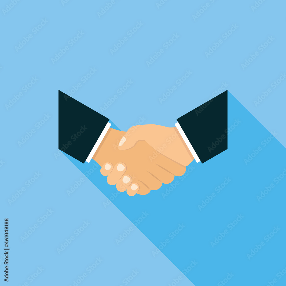 Handshake Icon With Long Shadow Design Handshake Icon With Long Shadow Design