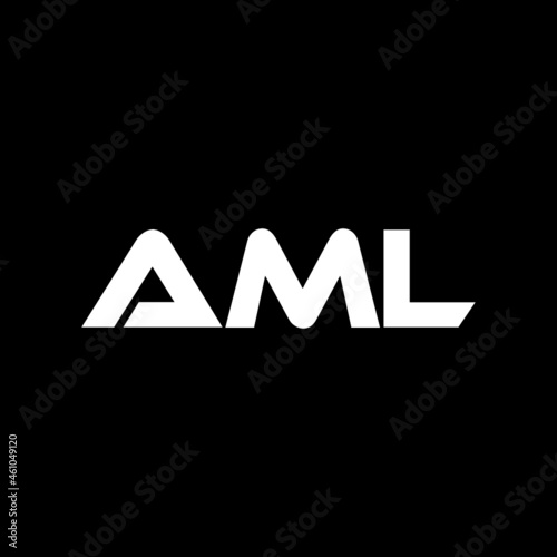 AML letter logo design with black background in illustrator, vector logo modern alphabet font overlap style. calligraphy designs for logo, Poster, Invitation, etc.