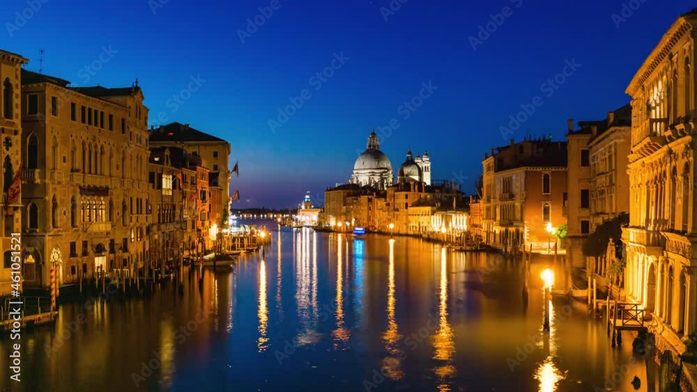 Night to Day transition Time Lapse of Grand Canal, Venice, Italy Night to Day transition Time Lapse of Grand Canal, Venice, Italy