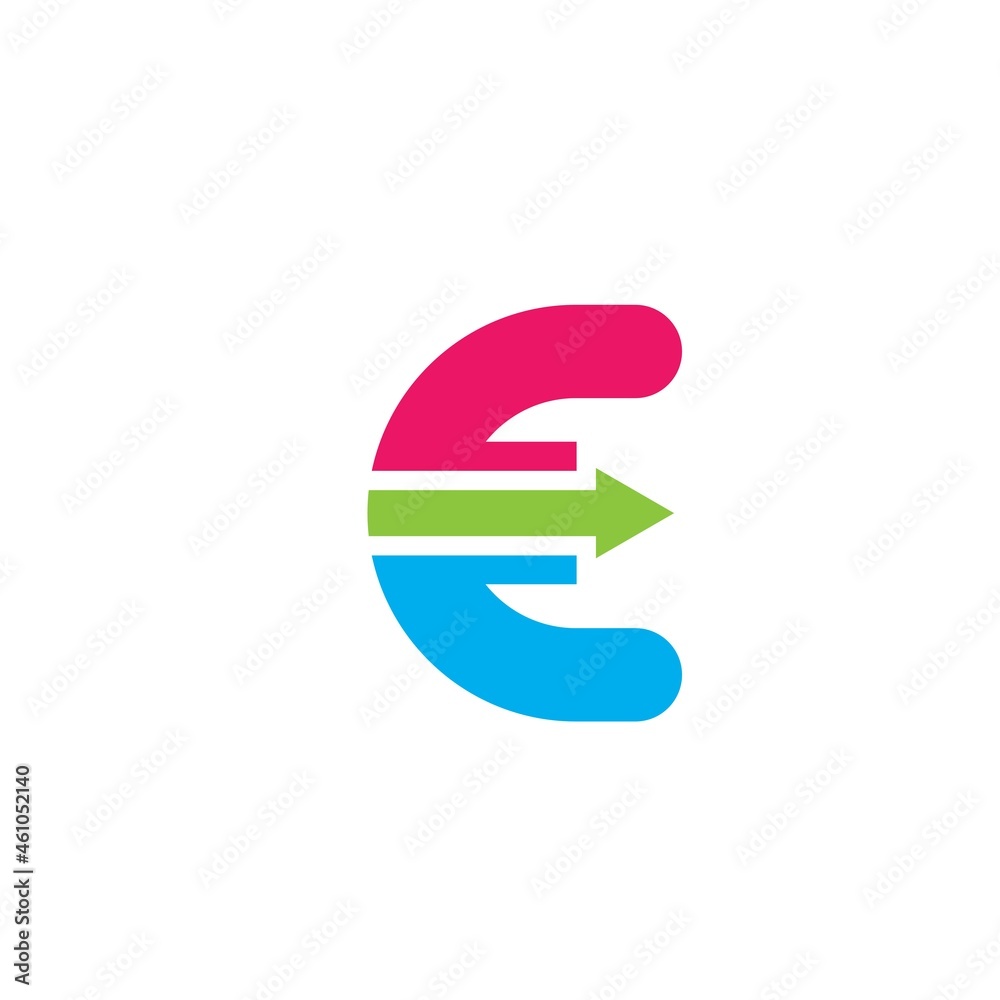 E letter arrow vector icon illustration concept design E letter arrow vector icon illustration concept design