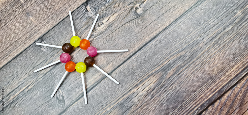 The Lollipops in the close-up. Candy caramel. The Lollipops in the close-up. Candy caramel.