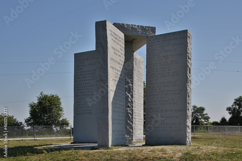 Georgia Guidestones monument in Elberton, Georgia photo