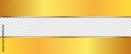 long gold ribbon banner with silver frame with transparent place