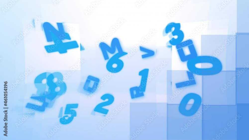 Animation of letters and numbers changing on white background Animation of letters and numbers changing on white background
