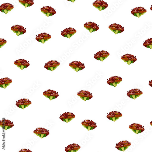 Seamless pattern lola rosa salad on white background. minimalism ornament with lettuce