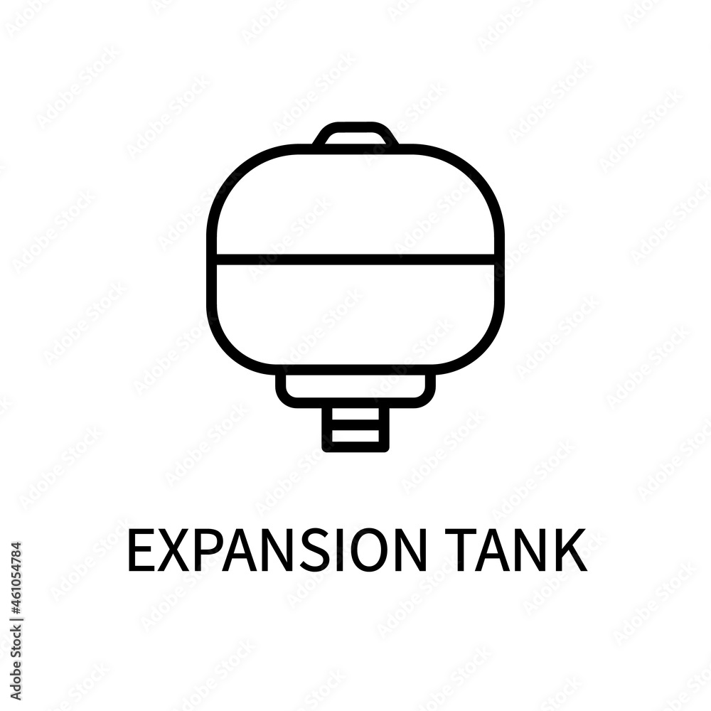 Obraz premium Line Icon Expansion Tank In Simple Style. Vector sign in a simple style isolated on a white background.
