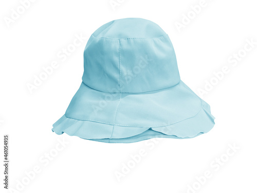 Woman's blue cloth hat isolated on white background