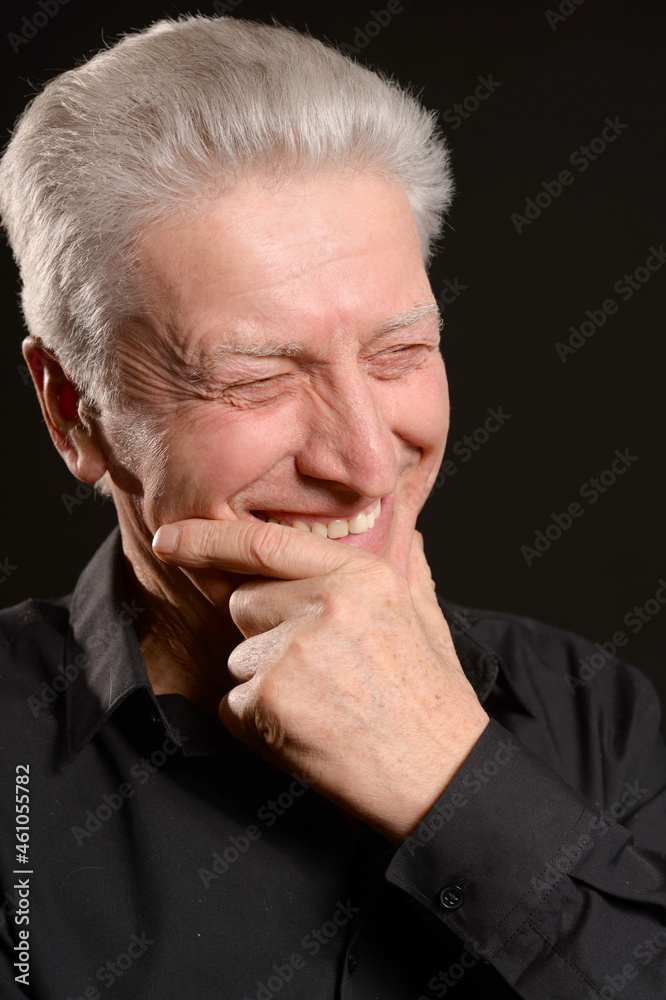 Close up portrait of happy senior man Close up portrait of happy senior man