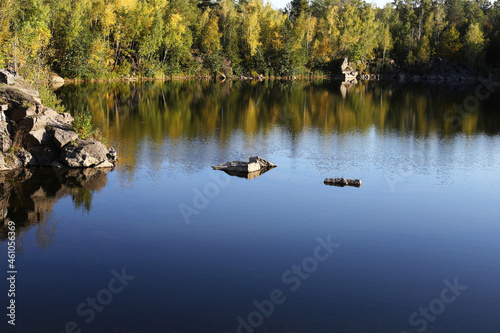 The purest water in a flooded granite quarry. © Ihor95