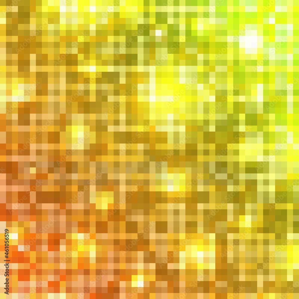 Colored square pattern background - geometrical vector graphic from diagonal squares in yellow tones