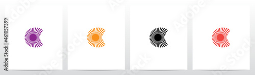 Sun Light On Letter Logo Design C