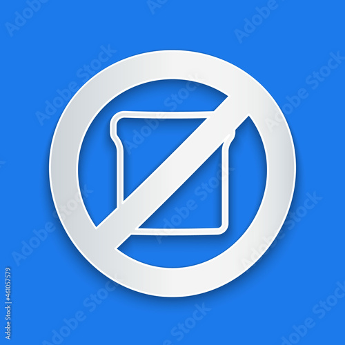 Paper cut Gluten free grain icon isolated Paper cut background. No wheat sign. Food intolerance symbols. Paper art style. Vector
