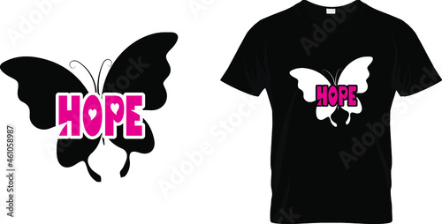 T shirt design with massage hope. breast cancer t shirt design templet easy to print all purpose for man, women and children.
