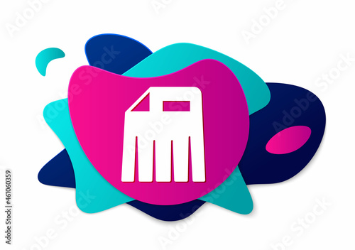 Color Paper shredder confidential and private document office information protection icon isolated on white background. Abstract banner with liquid shapes. Vector