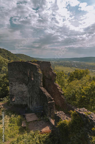 view from the top of the mountain to the ruined wall