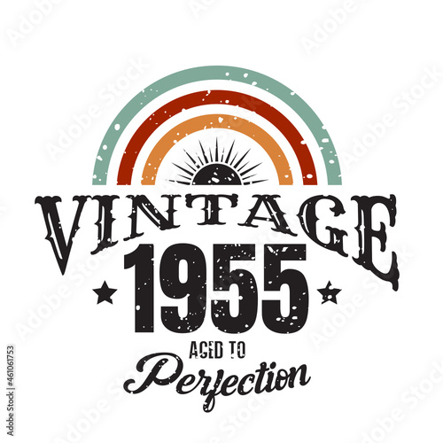 vintage 1955 Aged to perfection, 1955 birthday typography design for T-shirt