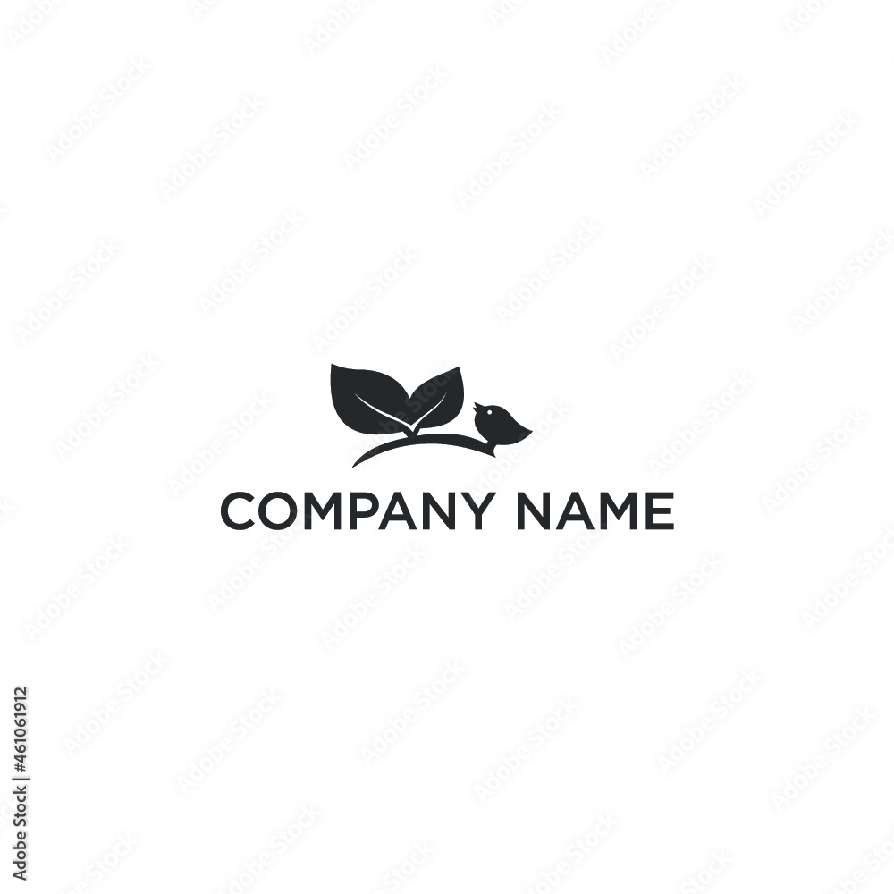 Birdand leaf logo design Birdand leaf logo design