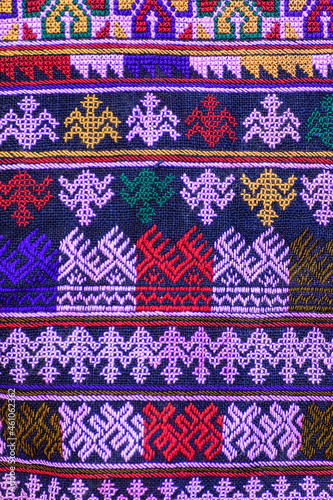 Patterns of traditional woven fabric in the Northern of Thailand