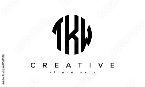 Letter TKW creative circle logo design vector