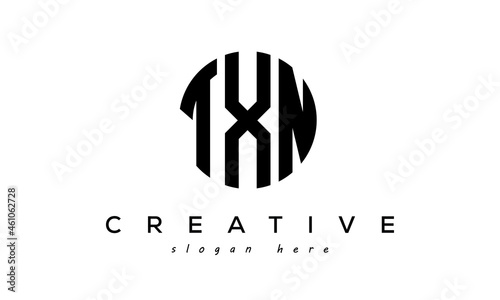 Letter TXN creative circle logo design vector	