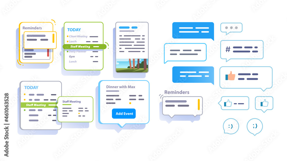 Planning app interface elements