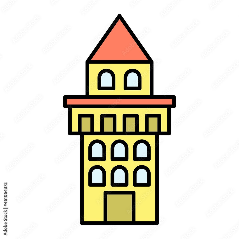 Vector Giralda Filled Outline Icon Design Vector Giralda Filled Outline Icon Design