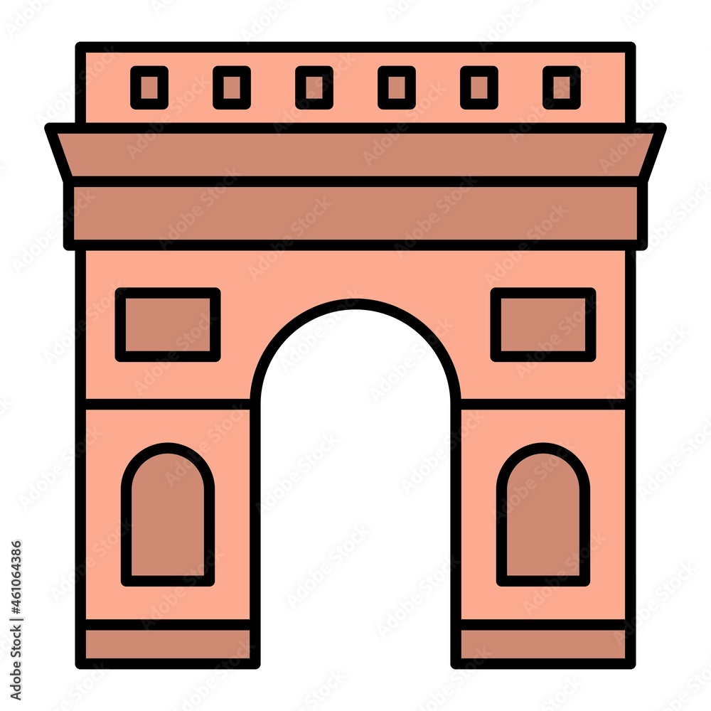 Vector Arc De Triomphe Filled Outline Icon Design Vector Arc De Triomphe Filled Outline Icon Design