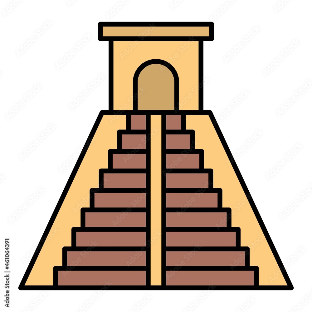 Vector Mexico Pyramid Filled Outline Icon Design Vector Mexico Pyramid Filled Outline Icon Design