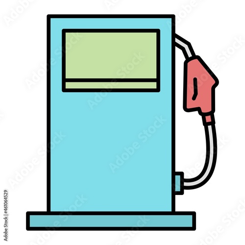 Vector Petrol Station Filled Outline Icon Design