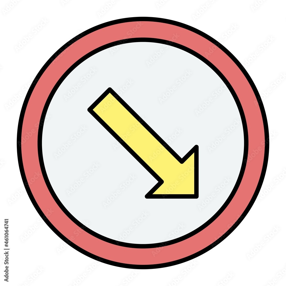 Vector Keep Right Filled Outline Icon Design Vector Keep Right Filled Outline Icon Design