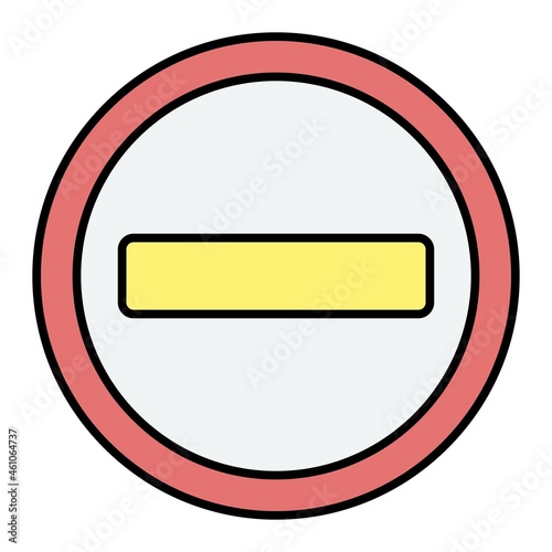 Vector No Entry Filled Outline Icon Design