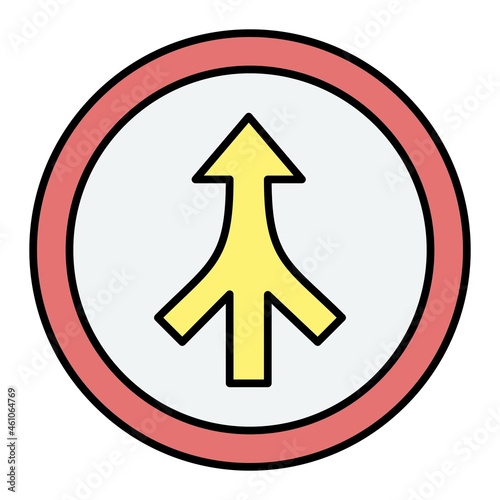 Vector Merging Filled Outline Icon Design