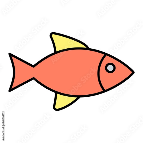 Vector Fish Filled Outline Icon Design