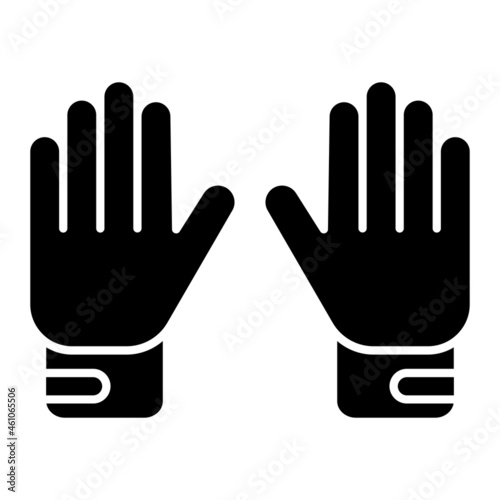 Vector Goalie Gloves Glyph Icon Design