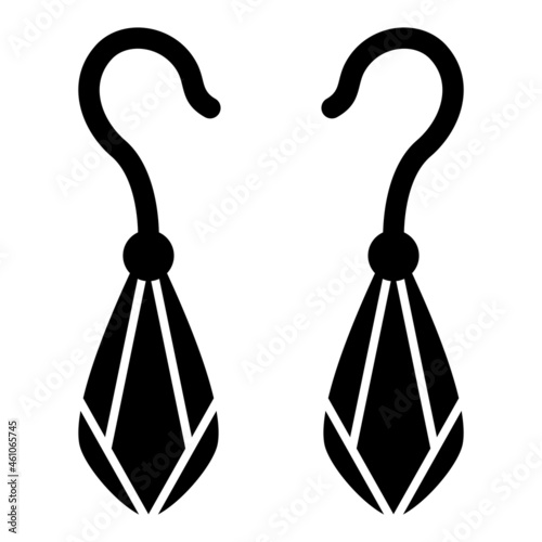 Vector Ear Rings Glyph Icon Design