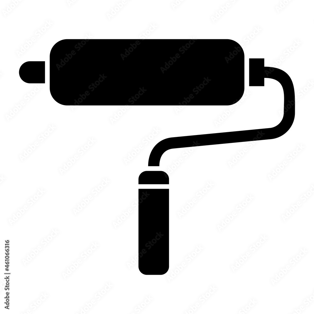 Vector Paint Roller Glyph Icon Design Vector Paint Roller Glyph Icon Design