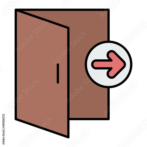 Vector Exit Filled Outline Icon Design