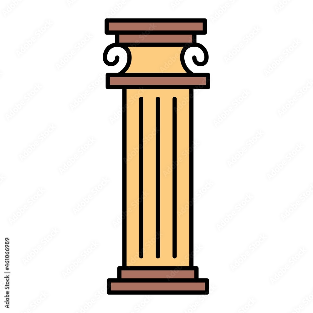 Vector Pillar Filled Outline Icon Design Vector Pillar Filled Outline Icon Design