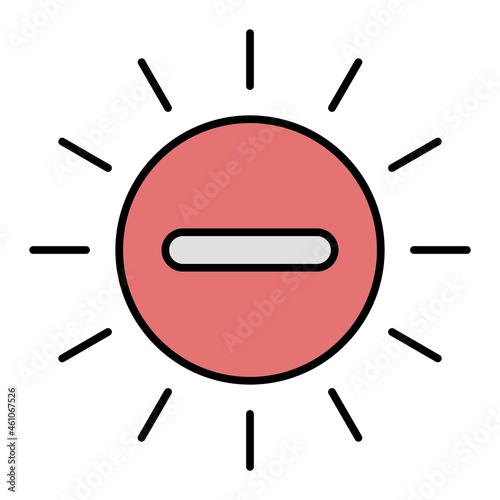 Vector Negative Ion Filled Outline Icon Design