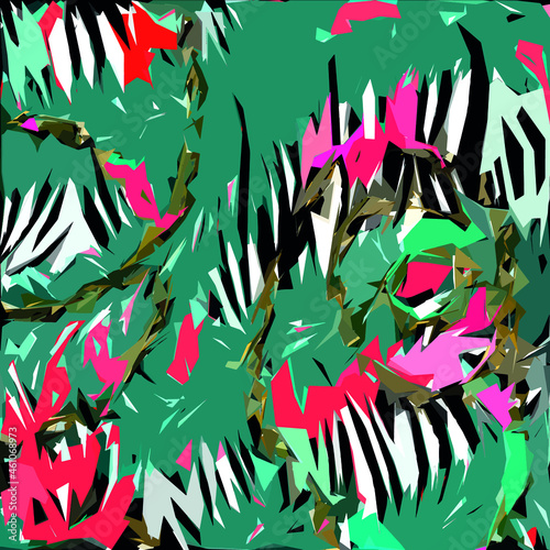 Abstract diagonal pattern from a modified image of a mixed autumn forest. Diagonal ornament in natural colors of autumn forest camouflage Leopard pattern.