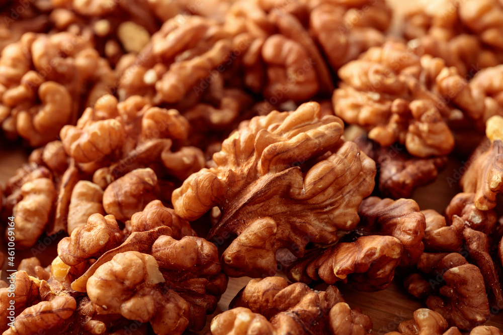 Walnuts. Macro shot. Walnuts. Macro shot.