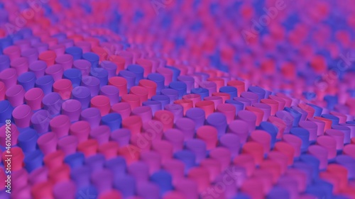 Abstract 3D Render Illustration  Background design with Colorfull Purple Buttons.
