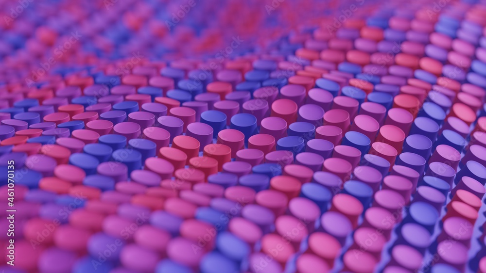 Fototapeta premium Abstract 3D Render Illustration Background design with Colorfull Purple Buttons.