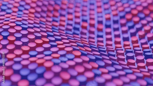 Abstract 3D Render Illustration  Background design with Colorfull Purple Buttons.