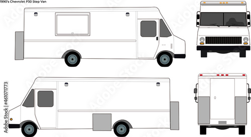 1990s Chevrolet P30 Step Van Outline